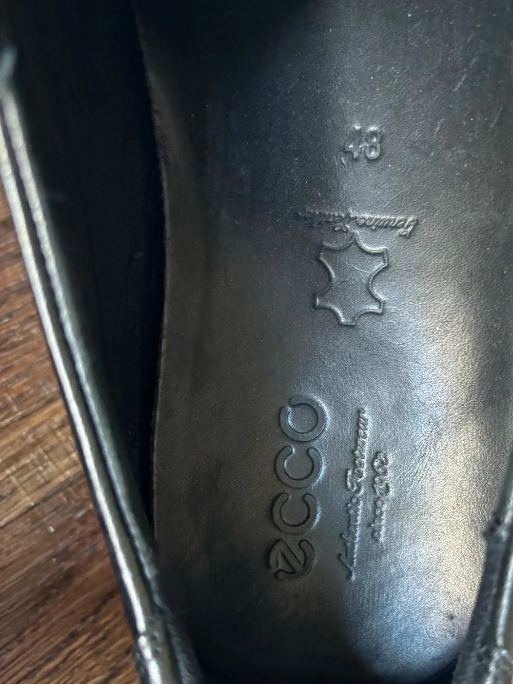 ECCO Windsor Apron Toe Leather Slip-On Loafers - Black 48- 14/14.5